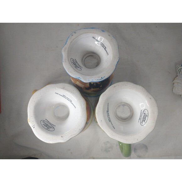 Jennifer Brinley Bistro Coffe Mug Cup Certified International Pedestal Set Of 3 - Picture 7 of 16